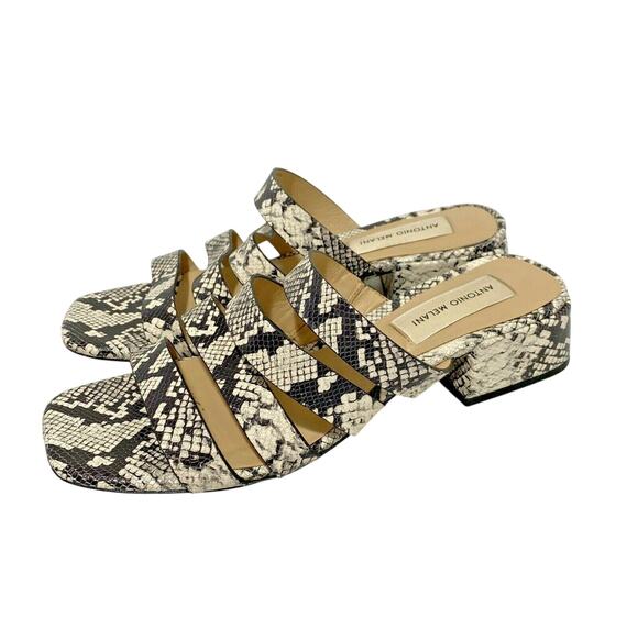 Antonio Melani "Cosgrove" strappy sandals lizard print leather uppers US 7.5M - Picture 6 of 10